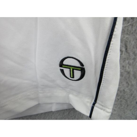 NWT Sergio Tacchini TCP Shorts Mens Size 4XL Mesh Lined WHITE NAVY BLUE Shorts - Picture 4 of 13